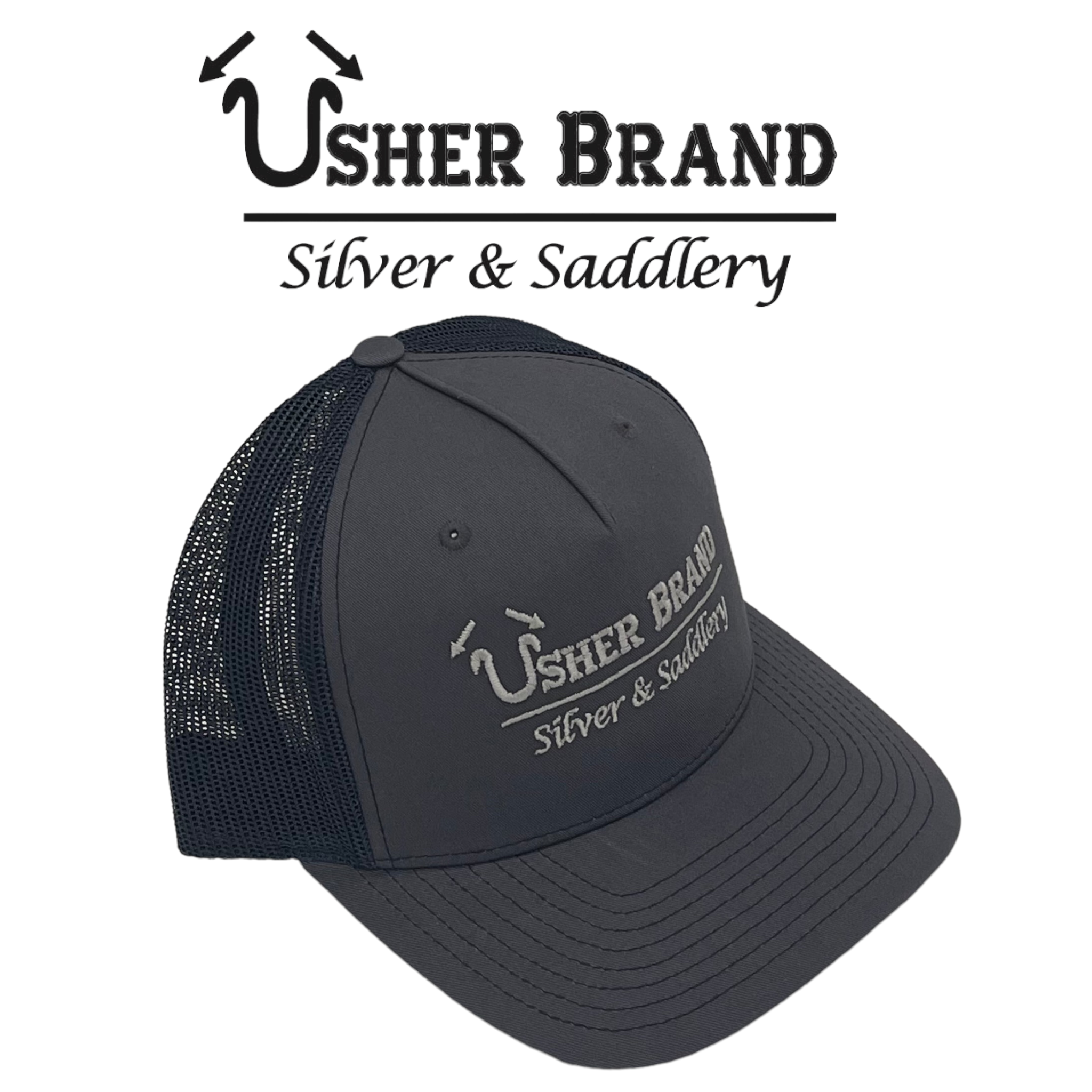 Dark Blue  and Grey Usher Brand Balk Cap